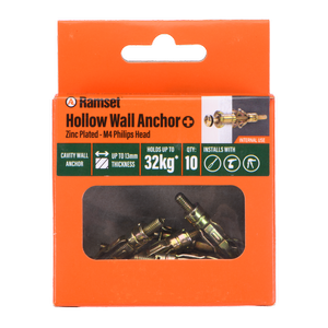 Ramset Hollow Wall Anchor Plus ZP 7-14mm 10 Pack