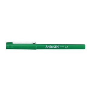 Artline Fineliner Felt Tip Pen 0.4mm (Box of 12) (Green)