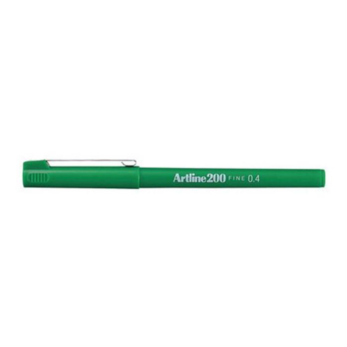 Artline Fineliner Felt Tip Pen 0.4mm (Box of 12) (Green)
