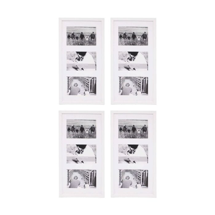 4PK Braz Venice Collage Image Photo Document Display Frame 8x16 Inches White