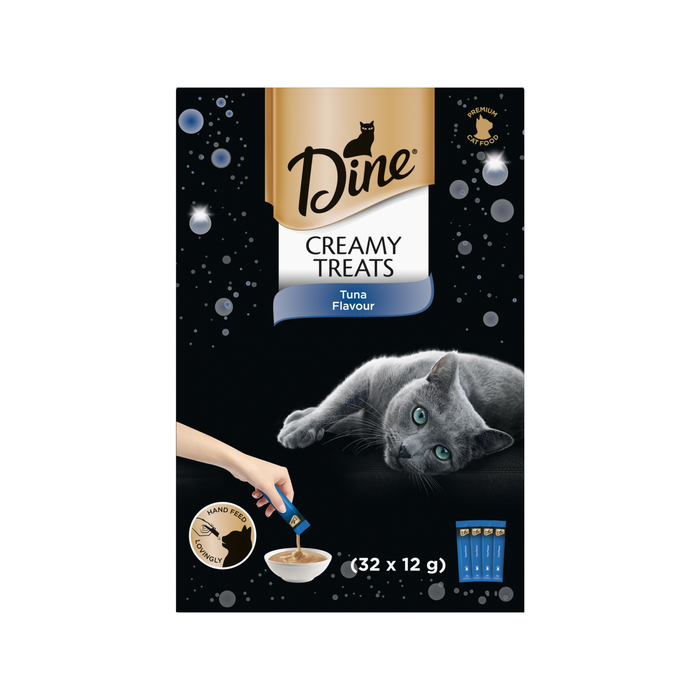 Dine Creamy Treats 12g Tuna Flavour Cat Treats - 32 Sachets