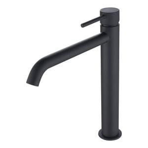 Mondella WELS 4 Star 7.5L/min 25mm Black Matte Resonance Pin Lever Curved Spout Vessel Basin Mixer