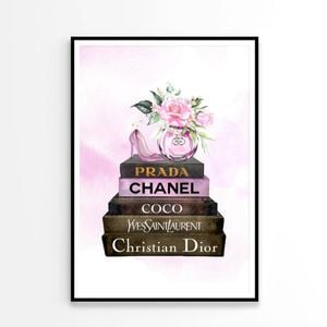 Pink Perfume On Book set  Print 100% Australian Made 90x120cm  (Poster)