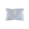 Maine & Crawford Haimi 50x35cm Embroidered Cotton Cushion - Blue/White