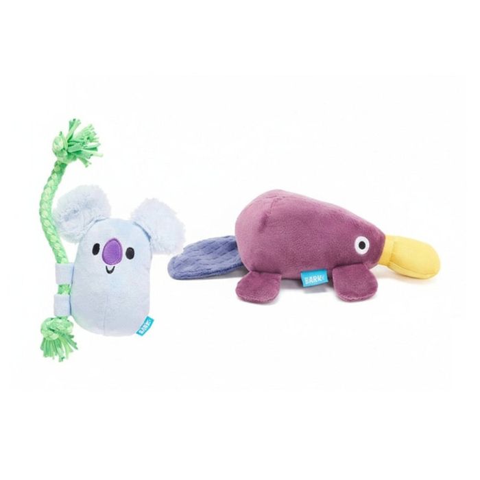 Bark-Toys-Au Drongo Platypus & Koa Koala Plush Squeaky Dog Toy Bundle