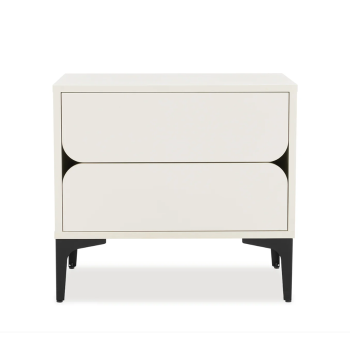 Big Lot White Elaine 2 Drawer Bedside