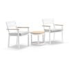 Capri Patio Balcony Set Side Table White & Olefin Grey Cushions