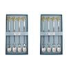 2x 4pc LVD Stainless Steel Long Spoons Set 22.5x12.5cm Gold Palm Trees