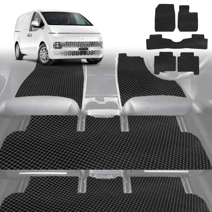 6D Diamond Car Floor Mats for Hyundai Staria 2021-Current-Ultimate Set-Black-Outback GT