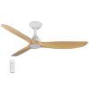 Four Seasons Living > Spartan 52" DC Smart Ceiling Fan with Remote Control > White / Oak