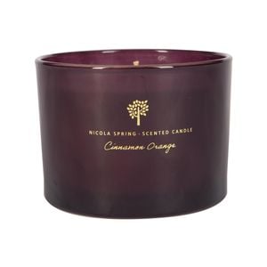 Nicola Spring Soy Wax Scented Candle 350g - Cinnamon & Orange - Double Wick Jarred Warm Spiced Festive Scent Long Burn Fragrance