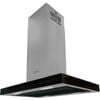 Kleenmaid 90cm Stainless Steel And Black Glass Island Rangehood