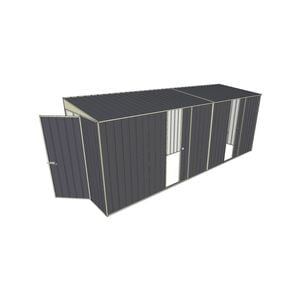 Build-a-Shed 1.5 x 5.2 x 2m Dual Single Sliding Side Door Skillion Shed - Grey
