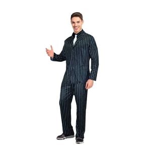 More Than Party Adult Pinstripe Suit Costume with Jacket Tie Pants Size - L/XL