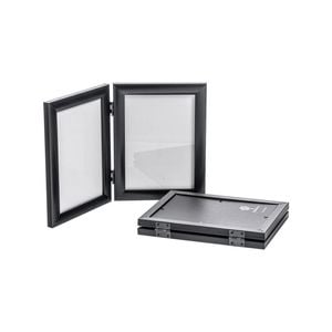 Nicola Spring Double 2 Photo Freestanding Hinged Folding Multi Picture Photo Frame - for 5x7" (13x18cm) Photos  - Pack of 2