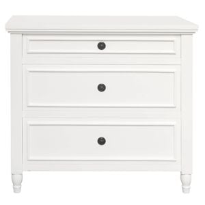 Beau 3 Drawer Solid White Cedar Turn Leg Dresser (White)