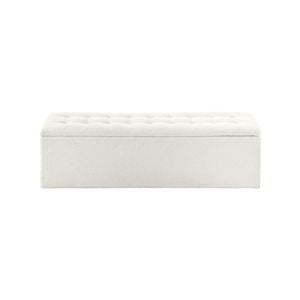 Oikiture 140 cm Storage Ottoman Sherpa White