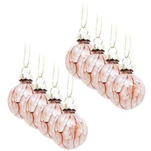 8PK Urban Mini Speckle Bauble Hanging Christmas Decoration 4cm Pink