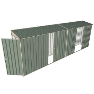 Build-a-Shed 0.8 x 6 x 2m Hinged Door Tunnel Shed with Double and Single Side Doors - Green