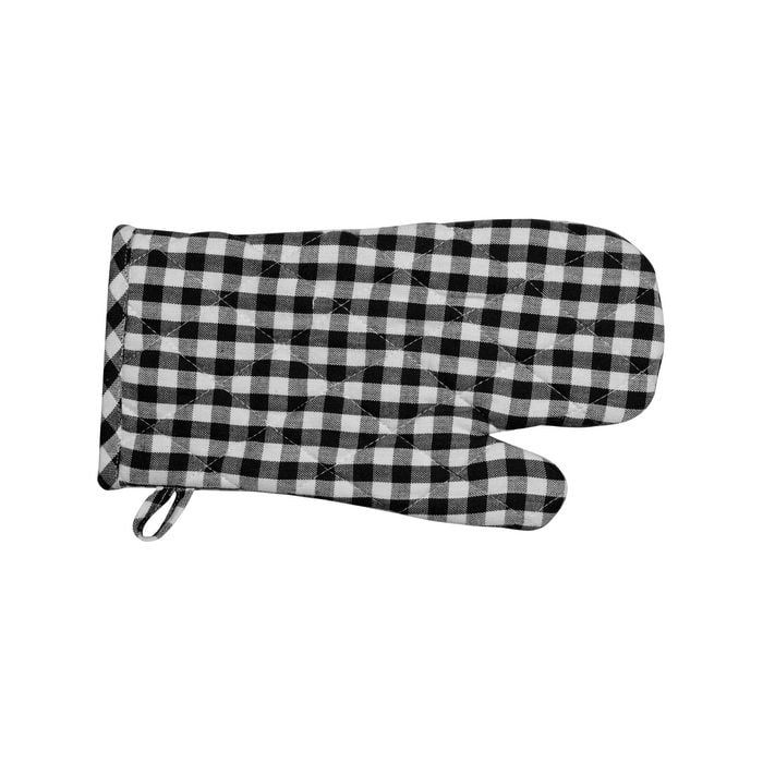 Gingham Oven Gloves - Black