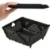 Catzon 2 Pcs Collapsible Colander Plastic  for Pasta Fruit Vegetables-Black