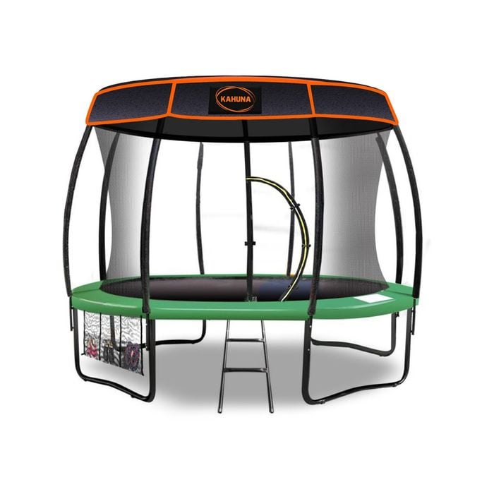 Kahuna Trampoline 14 Ft With Roof Cover - Green