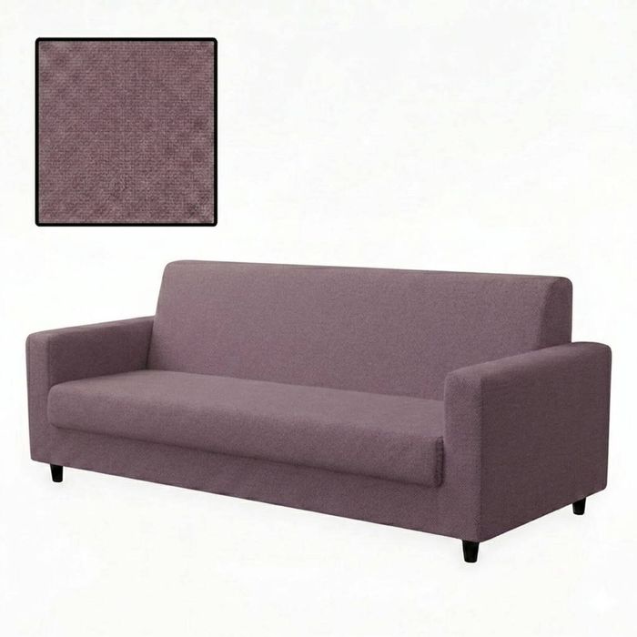 Anyhouz 4 Seater Sofa Cover Plain Purple Style And Protection For Living Room Sofa Chair Elastic Stretchable Slipcover