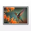 Hummingbird Flies over a Flower   Print 100% Australian Made 90x60cm  (Poster)
