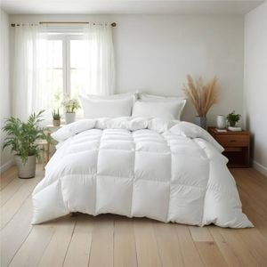 Royal Comfort 500GSM Plush Duck Feather Down Quilt - All Seasons White King Single