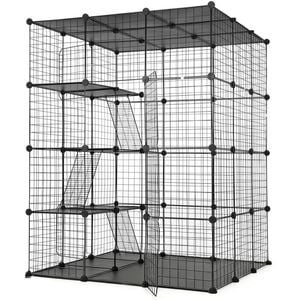 Advwin Cat Cage 4-Tier DIY Cat Condo House Cat Villa Pet Enclosure