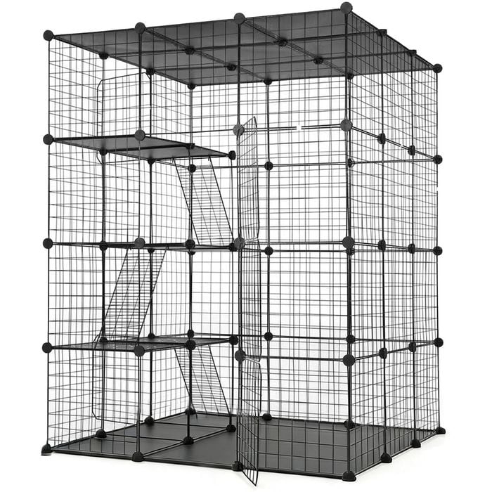 Advwin Cat Cage 4-Tier DIY Cat Condo House Cat Villa Pet Enclosure