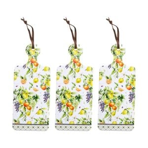 3pk Lvd Mediterranean Rectangular Ceramic/cork Trivet Home Kitchen Decor 30x12cm