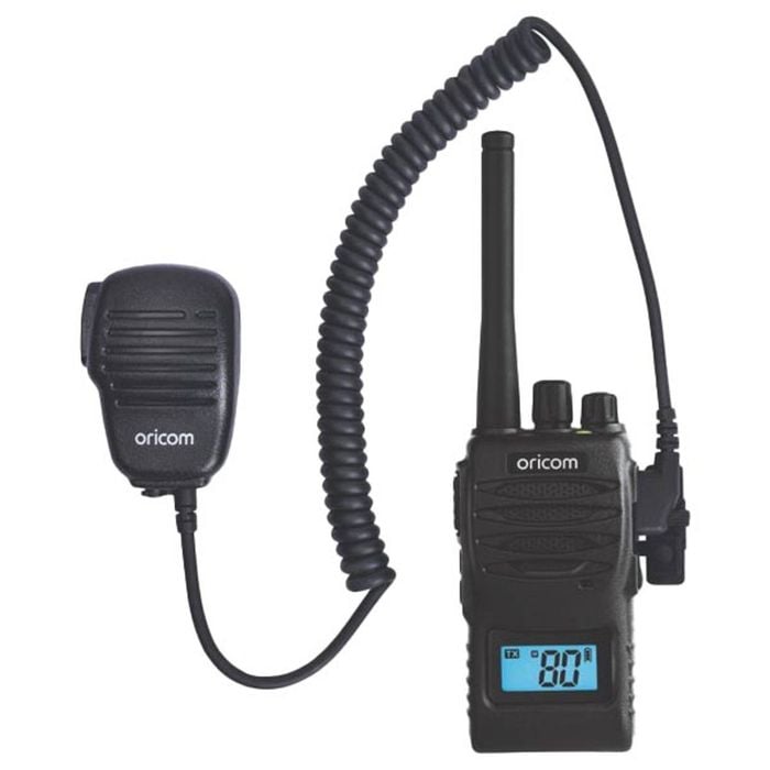 Oricom Uhf5400bk-spk Splashproof 5 Watt Handheld Uhf Cb Radio With Speaker Microphone