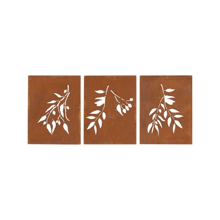 Tuscan Path 3 Piece Rust Gumtree Wall Art