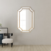 Best World Besty Irregular Wall Mirror 60cm x 90cm Gold Solid Wood Decorative Accent