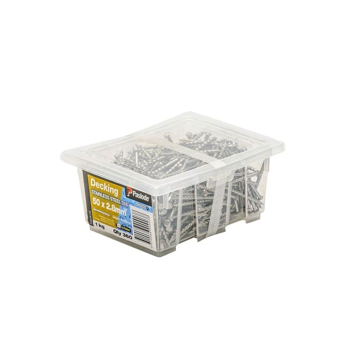 Paslode 50 x 2.8mm 1kg Stainless Steel Griplock Nails - 360 Pack