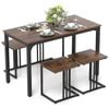 Costway 4PCS Dining Table Set Wooden Kitchen Restaurant - Bunnings ...