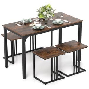 Costway 4PCS Dining Table Set Wooden Kitchen Restaurant