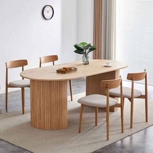 Nola 2m Wooden Dining Table - Natural - Natural