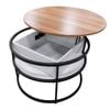 Costway 2-tier Round Lift Top Coffee Table W/side Shelves Center Table
