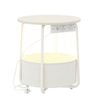 Ufurniture Round Side Table Sofa End Table Nightstand Bedside Table Beige