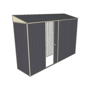 Build-a-Shed 0.8 x 3 x 2m Skillion Single Sliding Side Door Shed - Grey