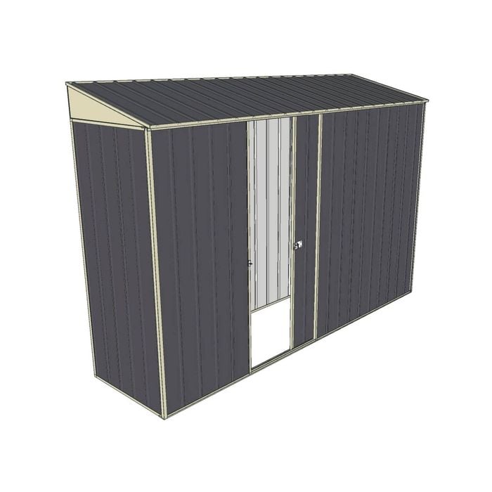 Build-a-Shed 0.8 x 3 x 2m Skillion Single Sliding Side Door Shed - Grey