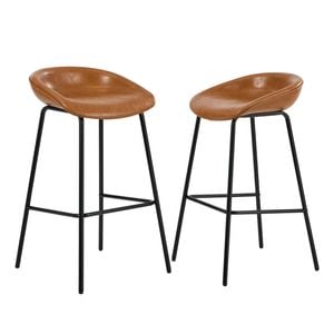 Oikiture 2x Bar Stools Barstool PU Leather
