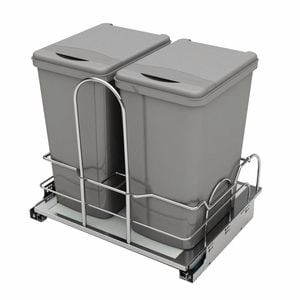 Rev-A-Shelf 30L Dual Pull Out Waste Container With Bin And Lid