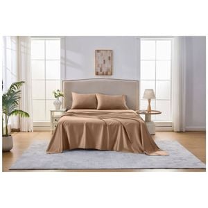 Grosvenor House 500TC Egyptian Cotton Sheet Set W/ Pillowcase King Single Clay