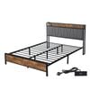 Levede USB Charging Metal Bed Frame Double