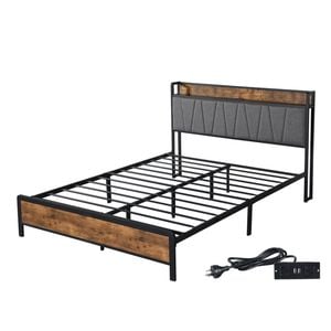 Levede USB Charging Metal Bed Frame Double