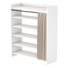 Advwin Shoe Storage Cabinet with Cover 5-Tier Shoe Rack Freestanding Organizer Storage Entryway Hallway White