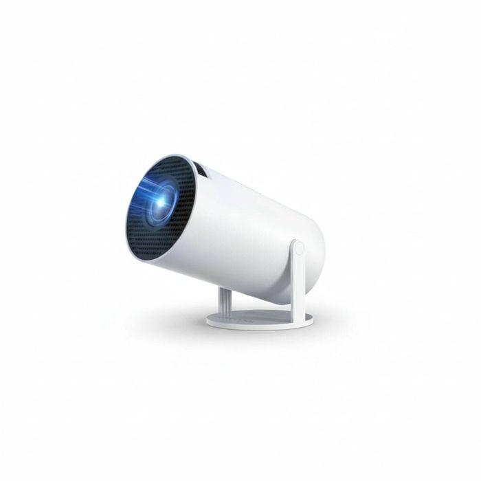 Mini 4K Projector with WiFi, Bluetooth 5.0, and 360° Keystone Correction for iOS/Android - Portable Home Theater